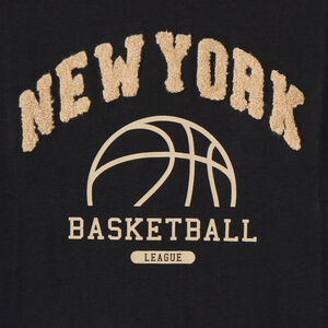 T-shirt à manches longues pour garçon avec patch en bouclette "New York 