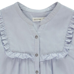 Πουκάμισο μακρυμάνικο υφασμάτινο με βολάν για κορίτσι 