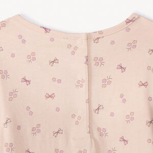 Σετ 2 μακρυμάνικα jersey t-shirts για μωρό κορίτσι με φανταχτερό σχέδιο 