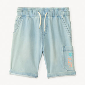 Βερμούδα jean με τσέπη με τύπωμα για αγόρι Surf Day 