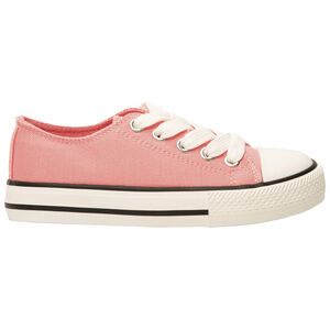 Χαμηλά πάνινα αθλητικά παπούτσια ροζ με κορδόνια για κορίτσι 