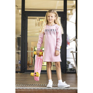 Robe manches longues en molleton fantaisie pour fille Main Robe manches longues en molleton fantaisie pour fille