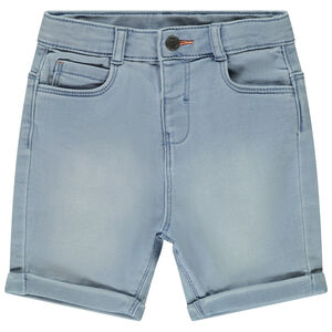 Βερμούδα jean μονόχρωμη με ξεθωριασμένο εφέ για bebe αγόρι 
