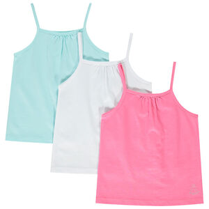 Lot de 3 débardeurs unis pour bébé fille  Main Lot de 3 débardeurs unis pour bébé fille