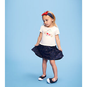 Φόρεμα bi-matière 2 σε 1 με σχέδιο κερασιών για μωρό κορίτσι 