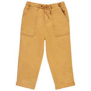 Παντελόνι μονόχρωμο από υφασμάτινο ύφασμα με επένδυση για μωρό αγόρι 