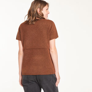 Pull d’allaitement en maille à manches courtes 