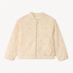 Μπουφάν από καμβά με διακοσμητικές ραφές για κορίτσι 