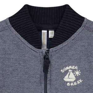 Gilet en maille piqué à col Teddy avec broderie pour bébé garçon 