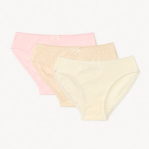 Σετ από 3 μονόχρωμα βρακιά από πικέ για κορίτσι 