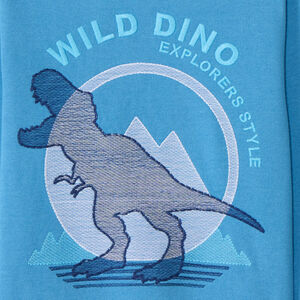 Φούτερ molleton με κέντημα T-Rex για αγόρι 