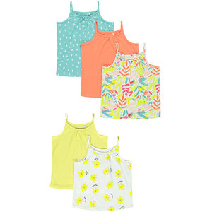 Lot de 5 débardeurs en jersey pour fille Main Lot de 5 débardeurs en jersey pour fille
