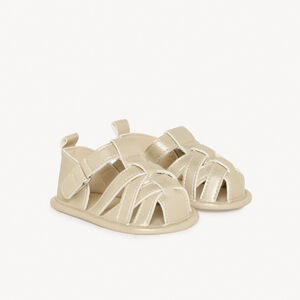 Χρυσές υφασμάτινες σαγιονάρες για κορίτσι μωρού 