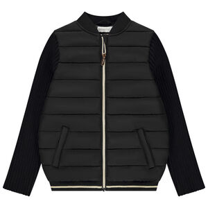 Μπουφάν από δύο υλικά με επένδυση και ραφή για κορίτσι 