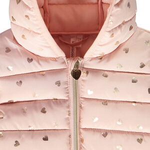 Μπουφάν με σχέδιο καρδιές lurex για bebe κορίτσι 