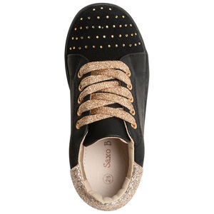 Αθλητικά παπούτσια χαμηλά bi-matière με λεπτομέρειες χρυσαφί για κορίτσι 