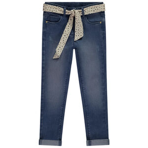 Στενό τζιν από denim με φουλάρια κορίτσι 