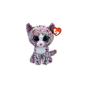 Χνουδωτό λούτρινο sequin γατα πολυχρωμη 23εκ. 