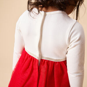 Φόρεμα γιορτής μακρυμάνικο 2 σε 1 bi-matière για μωρό κορίτσι 