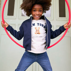 T-shirt manches longues ourson avec broderie pour fille 