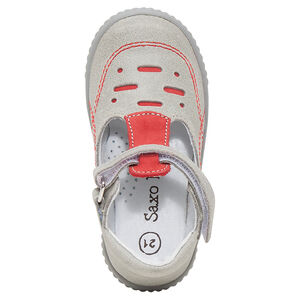 Δερμάτινα παπουτσάκια με μπαρέτα και εξώγαζα σε αντίθεση 