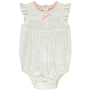 Combi κοντό σε jersey imprimé lapins pour bébé fille 