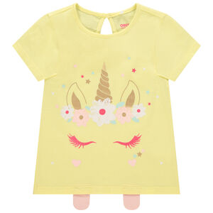 T-shirt κοντομάνικο με οργανικό βαμβάκι με σχέδιο φαντεζί 