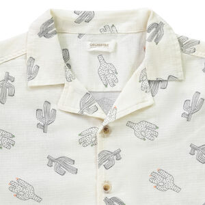 Πουκάμισο κοντομάνικο με γιακά cubain και σχέδιο κάκτους για αγόρι 