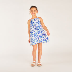 Φόρεμα αμάνικο με εκτύπωση λουλουδιών και ζώνη για κορίτσι 