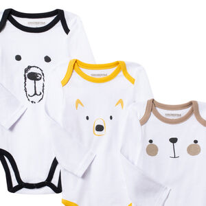 Σετ από 7 μακρυμάνικα μπόντι από βαμβάκι για αγόρι 