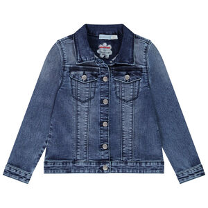 Veste jean με Κεντήματα λουλούδια στην πλάτη για κορίτσι 