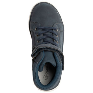 Μποτάκια μπλε με κορδόνια και σκρατς για αγόρι 