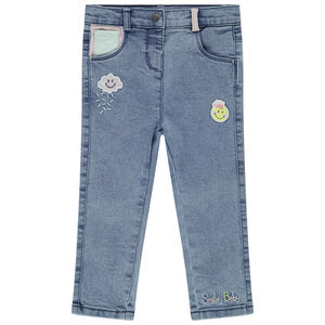 Τζιν  slim effet used με  badges Smiley 