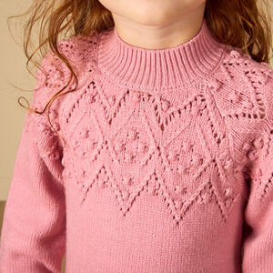 Φόρεμα μακρυμάνικο από πλεκτό μονόχρωμο για bebe κορίτσι 