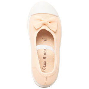 Μπαμπάδες nude από πάνινο με φιόγκο και λάστιχο για bebe κορίτσι 