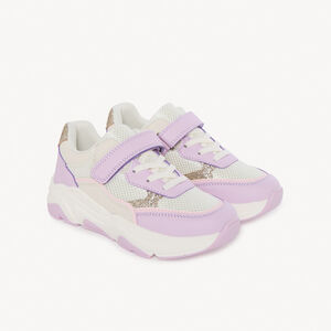 Αθλητικά παπούτσια με πλέγμα και ασημί στρας για κορίτσι 