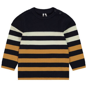 Πλεκτό πουλόβερ με φαντεζί ρίγες για μωρό αγόρι  Main Πλεκτό πουλόβερ με φαντεζί ρίγες για μωρό αγόρι