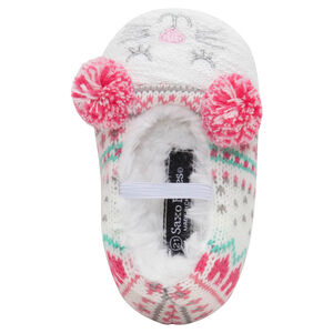 Πλεκτά παντοφλάκια με επένδυση από sherpa και φουντίτσες 