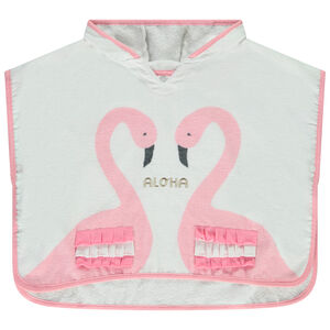 Κάπα μπάνιου από σφουγγάρι με σχέδιο φλαμίνγκο για κορίτσι bebé 