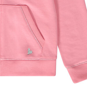Ζακέτα με κουκούλα από molleton μονόχρωμο για κορίτσι 