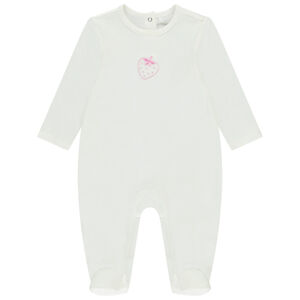 Φορμάκι μονόχρωμο με φαντεζί κέντημα για bebe κορίτσι 