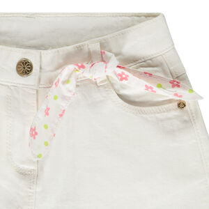 Βερμούδα από denim με λουλούδια για κορίτσι 