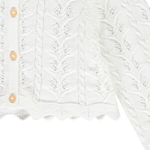 Ζακέτα κοντή από πλεκτό με σχέδιο αζούρ για bebe κορίτσι 