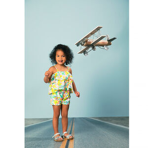 Combinaison courte imprimé tropical pour bébé fille Main Combinaison courte imprimé tropical pour bébé fille