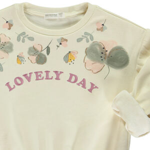 Φούτερ oversized με λουλούδια και φαντεζί σχέδια για κορίτσι 