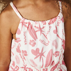 Φόρεμα από seersucker με εξωτικό σχέδιο για κορίτσι 