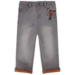 Jean denim avec poche fantaisie brodée pour bébé garçon Main Jean denim avec poche fantaisie brodée pour bébé garçon