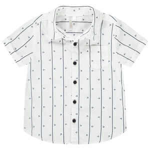 Πουκάμισο κοντομάνικο ριγέ με σχέδιο γέφυρες για bebe αγόρι 