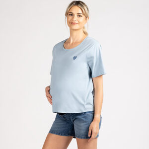 Μπλούζα Εγκυμοσύνης Και Θηλασμού Με Κοντομάνικο Και Στάμπα Καρδιάς 