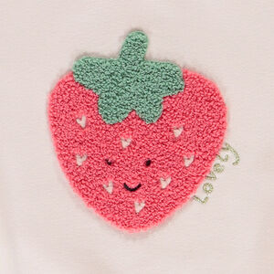 Φούτερ από molleton με κέντημα φρούτου για bebe κορίτσι 